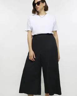 River Island Shirred Waist Culottes Black Hot