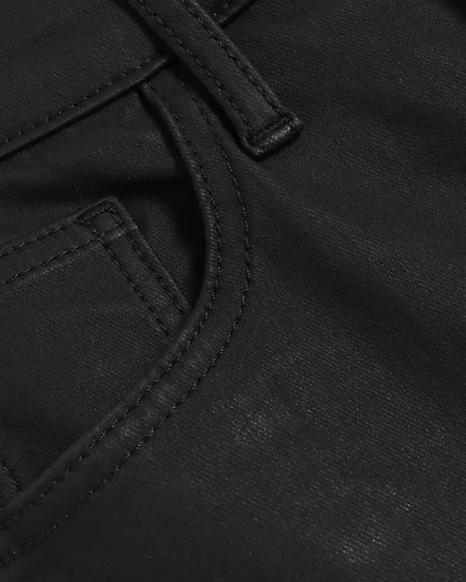 River Island skinny bum sculpt coated jeans Black Hot