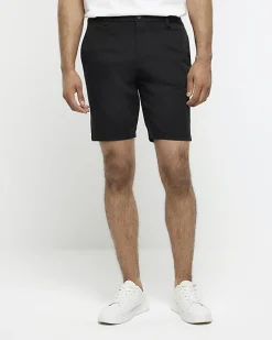 River Island skinny fit chino short Black Online