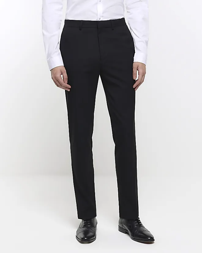River Island skinny fit smart trousers Black Best
