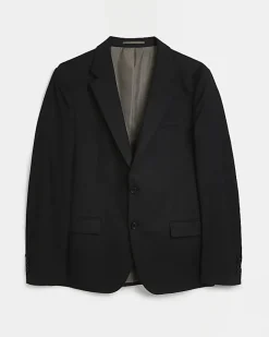 River Island skinny fit twill suit jacket Black Hot