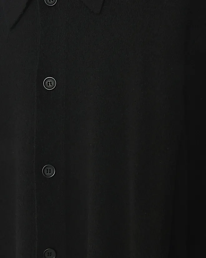 River Island slim fit boucle knit cardigan Black Outlet