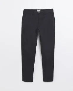 River Island slim fit casual chino trousers Black Sale