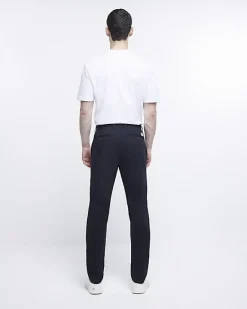 River Island slim fit casual chino trousers Black Sale
