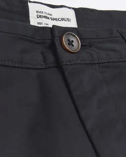 River Island slim fit casual chino trousers Black Sale
