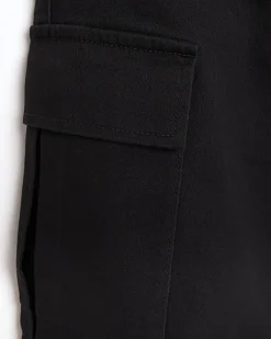 River Island slim fit cuffed cargo trousers Black Discount