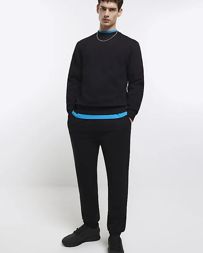 River Island slim fit joggers Black Best