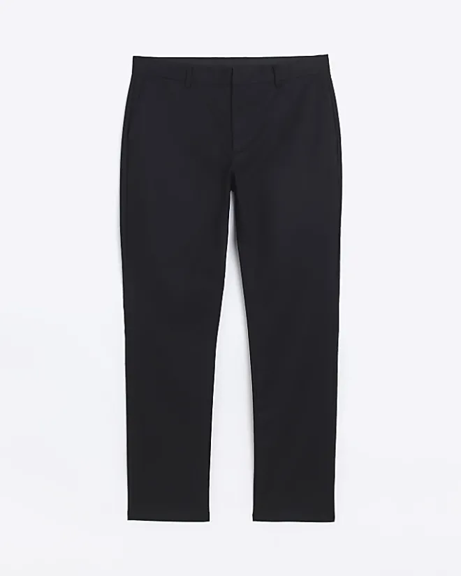 River Island slim fit smart chino trousers Black Discount