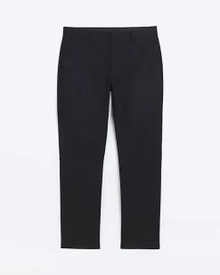 River Island slim fit smart chino trousers Black Discount