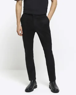 River Island slim fit smart chino trousers Black Discount