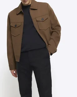 River Island slim fit smart chino trousers Black Discount