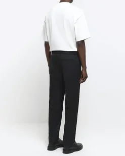 River Island slim fit smart joggers Black Online