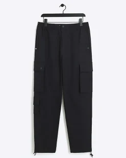 River Island slim fit smart techy cargo trousers Black Best