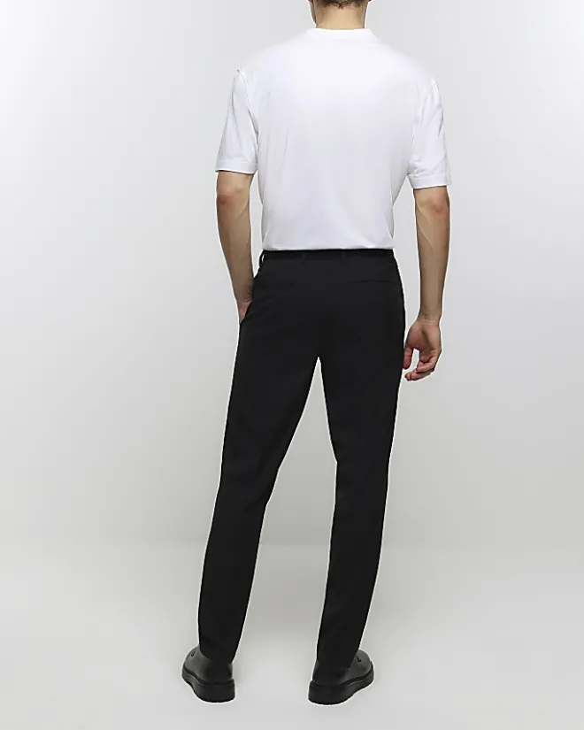 River Island slim fit smart trousers Black Fashion