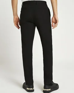River Island slim fit smart trousers Black Sale