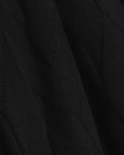 River Island slim fit textured knit long sleeve polo Black Discount
