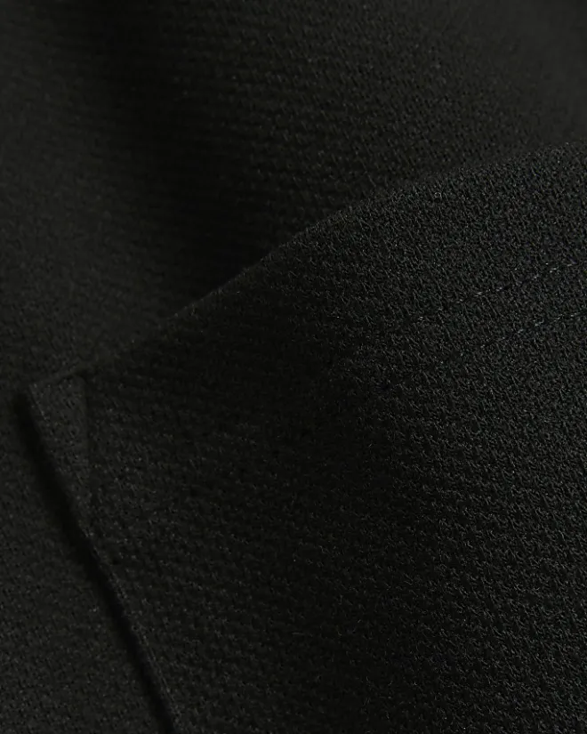 River Island slim fit textured zip up sweatshirt Black Fashion