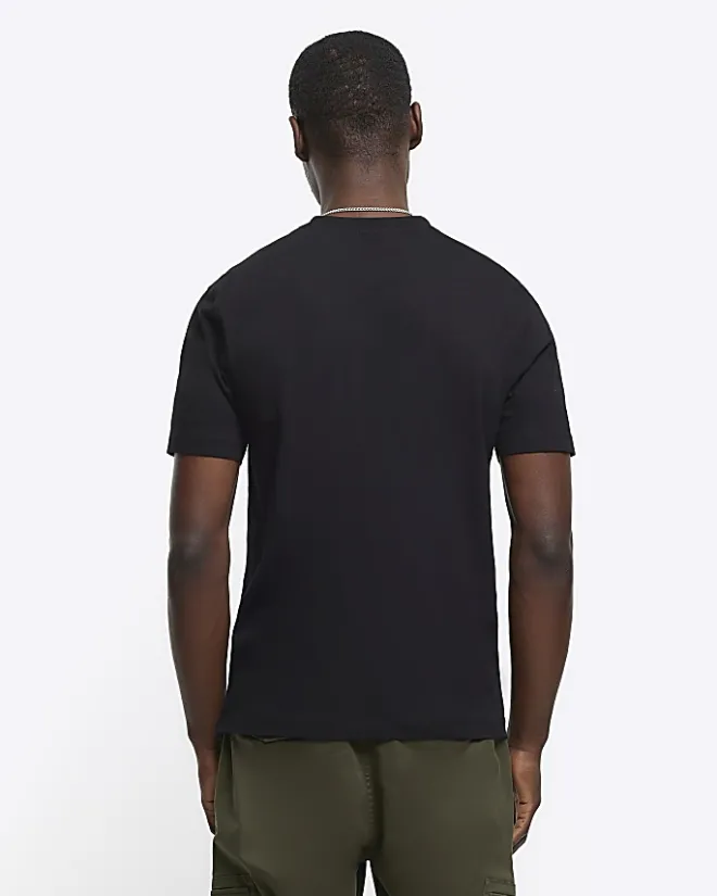 River Island slim fit t-shirt Black Clearance