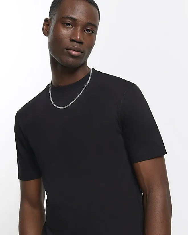 River Island slim fit t-shirt Black Clearance