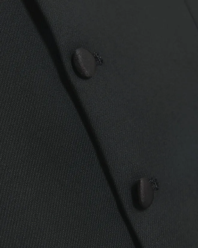 River Island slim fit tuxedo waistcoat Black Fashion