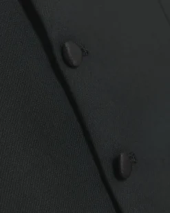 River Island slim fit tuxedo waistcoat Black Fashion