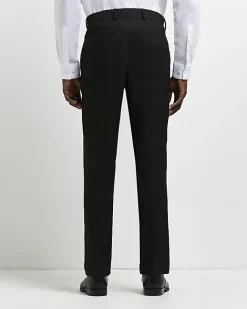 River Island slim fit twill suit trousers Black Outlet