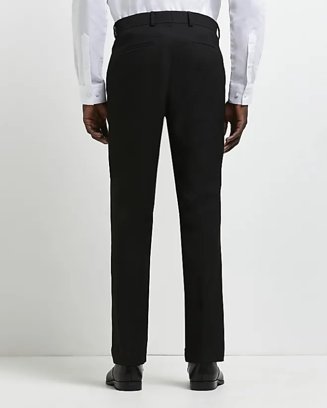 River Island slim fit twill suit trousers Black Outlet