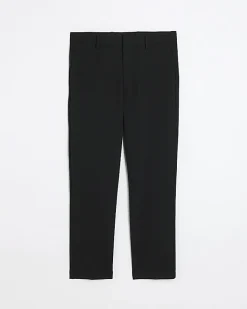 River Island slim fit waffle textured trousers Black Online