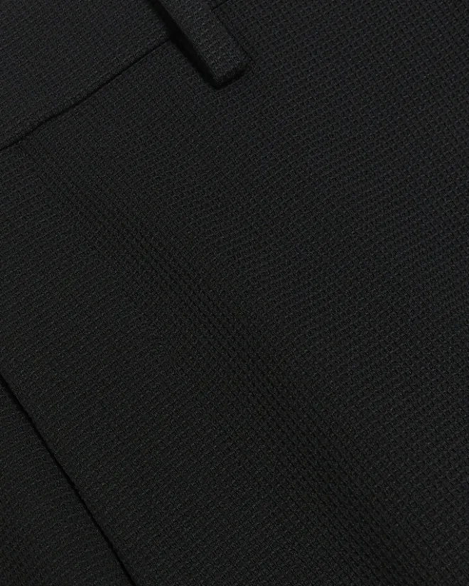 River Island slim fit waffle textured trousers Black Online