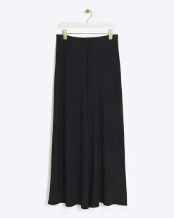 River Island Slinky Wide Leg Trousers Black Outlet