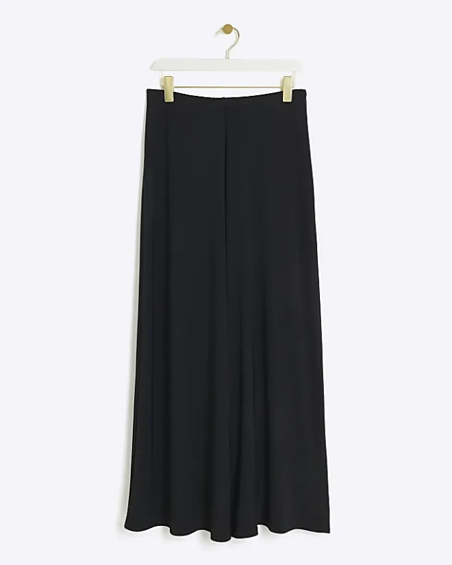 River Island Slinky Wide Leg Trousers Black Outlet