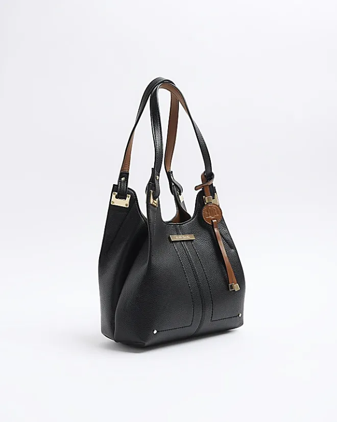 River Island slouch small tote bag Black Clearance