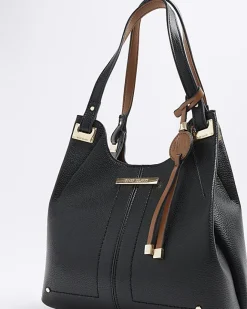 River Island slouch small tote bag Black Clearance