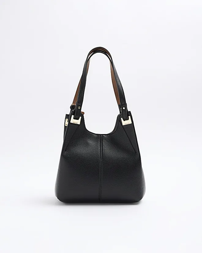 River Island slouch small tote bag Black Clearance