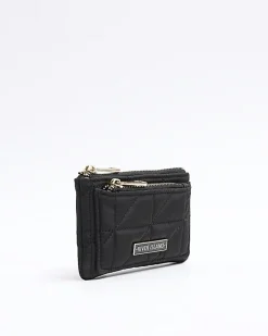 River Island soft quilted pouch purse Black Sale