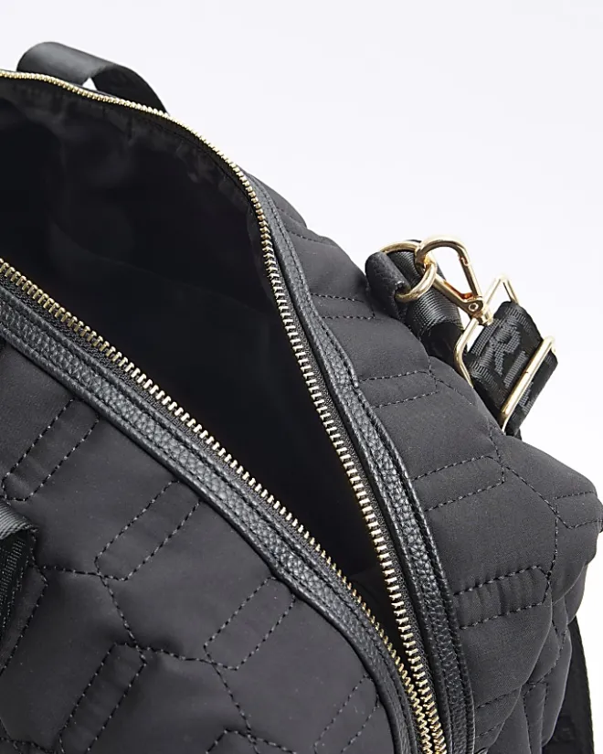 River Island Soft Quilted Travel Bag Black Fashion