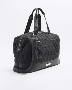 River Island Soft Quilted Travel Bag Black Fashion