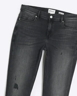River Island spray on super skinny fit ripped jeans Black Fashion
