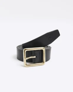 River Island square buckle belt Black Hot