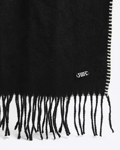 River Island stitch detail scarf Black Discount