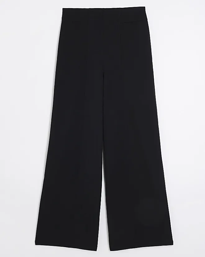 River Island stitched wide leg trousers Black Fashion