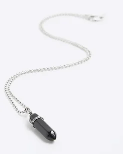 River Island stone necklace Black Hot