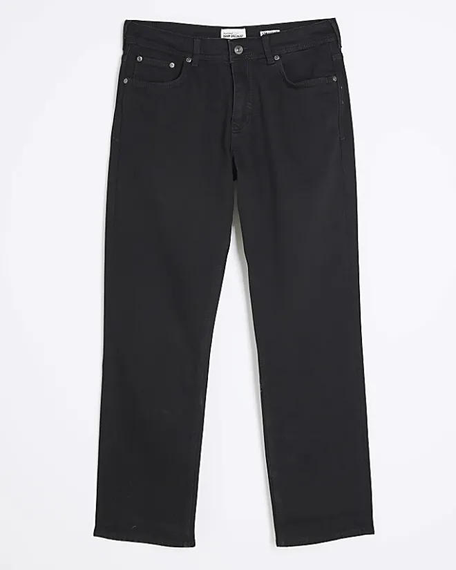 River Island straight fit jeans Black Sale