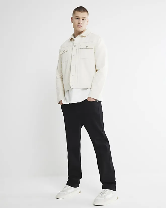 River Island straight fit jeans Black Sale