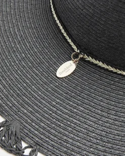 River Island straw beaded hat Black Outlet