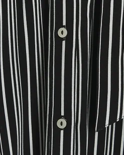 River Island stripe belted midi shirt dress Black Online