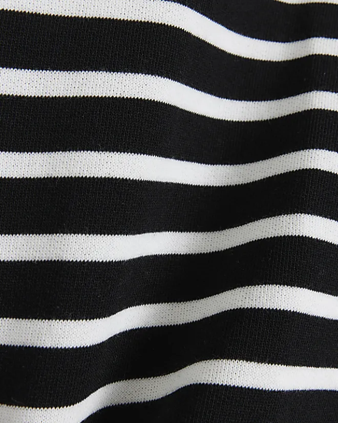 River Island stripe crop sweatshirt Black New