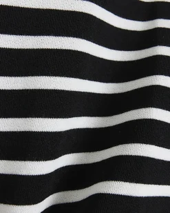 River Island stripe crop sweatshirt Black New