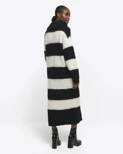 River Island stripe roll neck jumper maxi dress Black Best