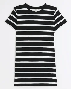 River Island stripe t-shirt mini dress Black New